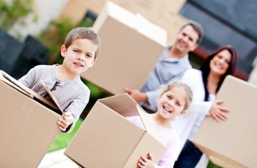 Van loaded with packed boxes for a residential move